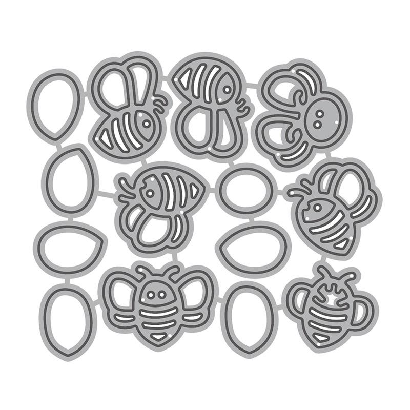 Dies de tăiat ouă de albină amuzant, șablon de metal, album pentru albume de însemnări, carte de hârtie, reliefare, decor de artă, joc de tăiat cu matriță