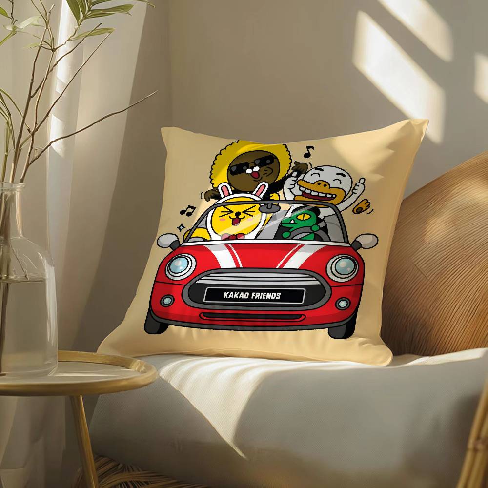 Cartoon Funny Fun Cute KAKAO Pillow Case Silky elegant Comfort Sofa Bed  Invisible zipper Beach pillowcase
