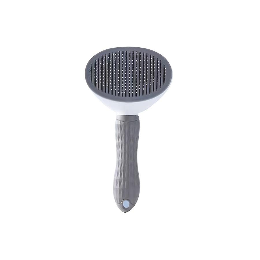 Easy Clean Pet Grooming Brush – Gentle Massage Comb for Cats & Dogs, One-Click Hair Removal Tool to Reduce Shedding United States серый
