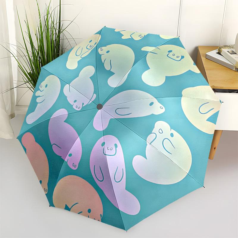 

1pc Manatees Open/Close Folding Umbrella, All- Portable Umbrella for & Men, Stylish Accessory (Holiday Gift) 8-Rib yy251213126
