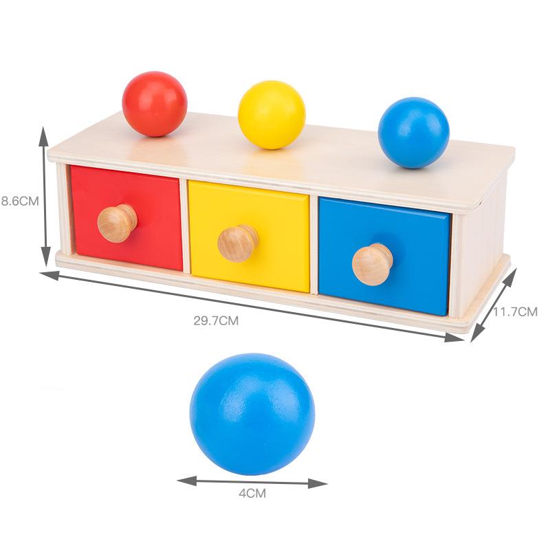 Wooden ball drawer goal box educational toys children's early education intellectual development coin box teaching aids