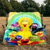 Colorful Sesame Muppets Together Blanket Flannel Throw for Sofa, Indoor, Camping, Living Room, Office, Chair, And Bed Soft Birthday Gift