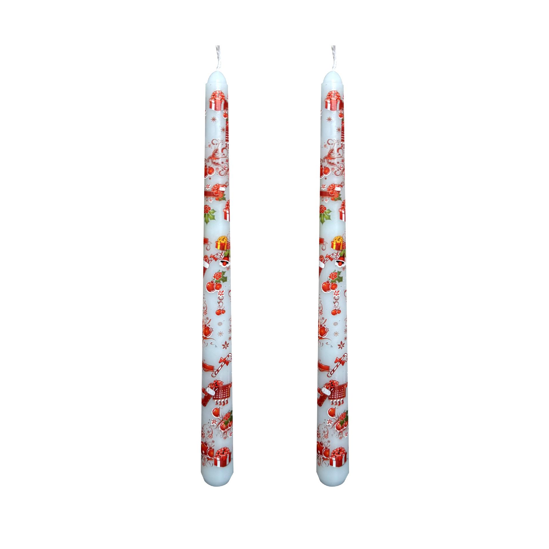 

25см/10 дюймов Рождественский подарок Колокольчик с принтом Длинная палка Свеча Вечеринка Украшение Подарок Подсвечник