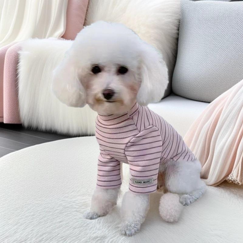 Korean Style Striped Base Layer Clothes for Bichon, Teddy, Maltese Dogs & Cats
