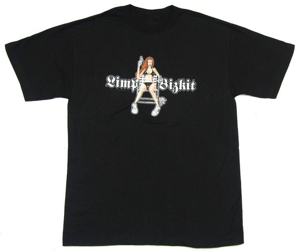 Винтажная футболка Limp Bizkit Bikini Girl Хлопок Черный Все размеры Мужчины Женщины Унисекс M