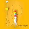 Elastic Cat Feather & Bell Teaser Wand with Hanging Mouse Toy for Boredom Relief