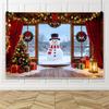 Christmas Shooting Backdrop Xmas Tree Wreath Decor Window Home Room Decoration Banner Bells Gift Kids Family Portrait Background