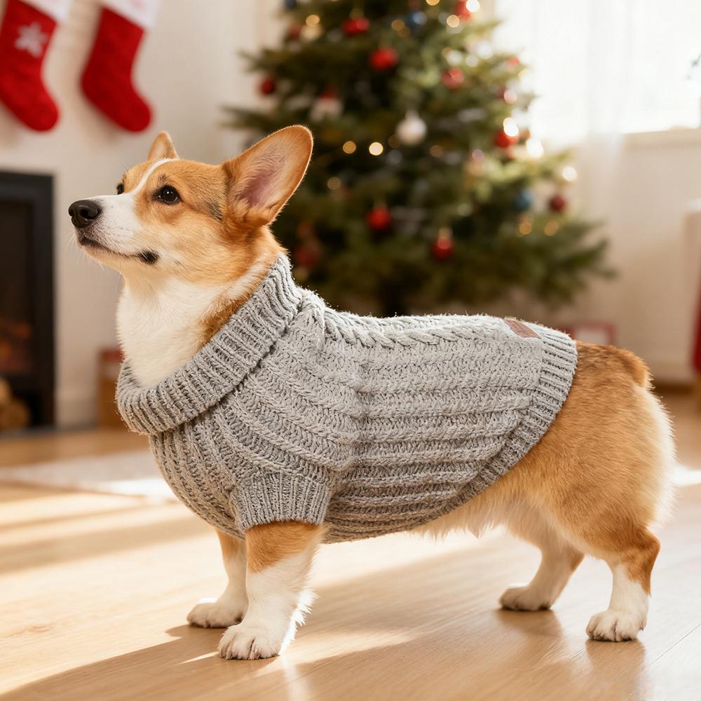 Manufacturer Custom logo Grey Warm Pet Dog Sweater