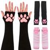 Kawaii Cat Paw Mittens Gloves Cute Soft 3D Toes Beans Fingerless Gloves Cat Claw Paws Pads Sleeves Cat Cosplay