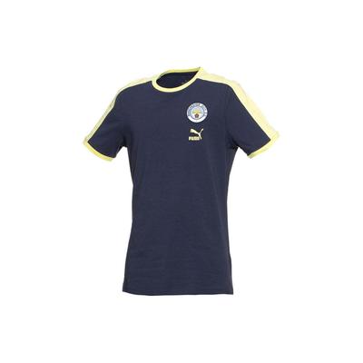 2022-23 Manchester City Color Block Besticktes Abzeichen Rundhals Kurzarm Regular T-Shirt Herren Tops Dunkelblau 769495-04