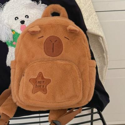 Cartoon Capybara Plüsch Rucksack Geschenk Kawaii süße Einkaufstasche lustige große Kapazität Capibala Tasche