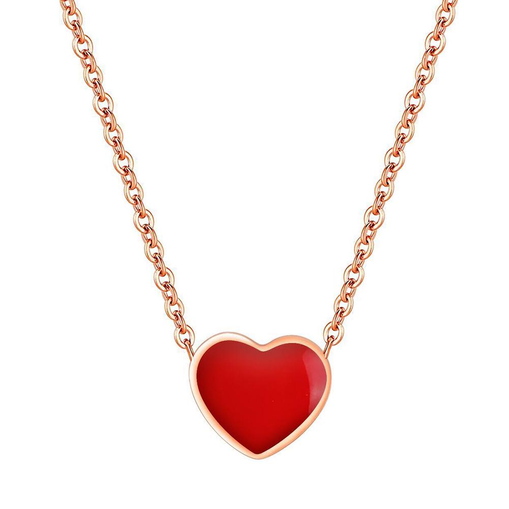 Simple Leisure Heart Shaped Pendant Necklace Women Fashion Elegant Jewelry