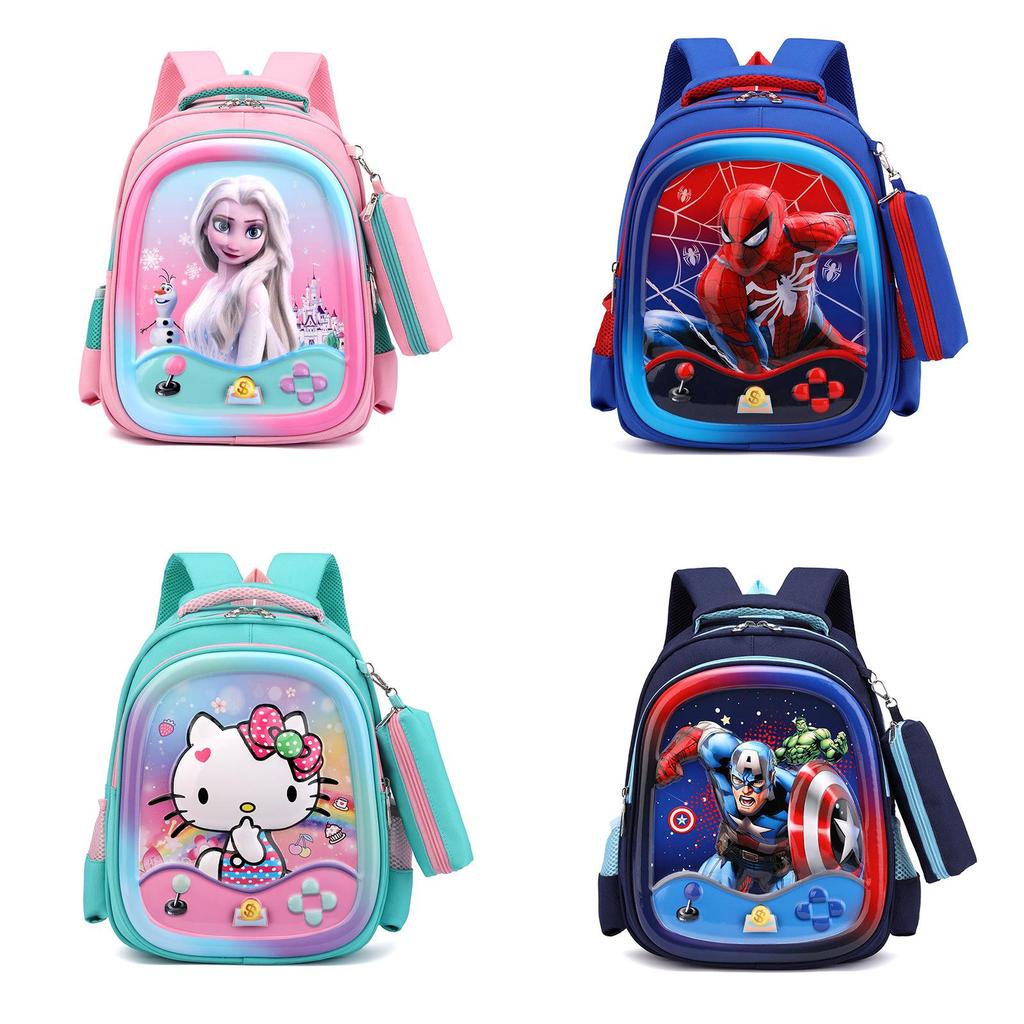 Elsa Hello Kitty Sofia Kuromi Rucksack Große Kapazität Atmungsaktiver Nylon Schulrucksack Für Jungen Und Mädchen