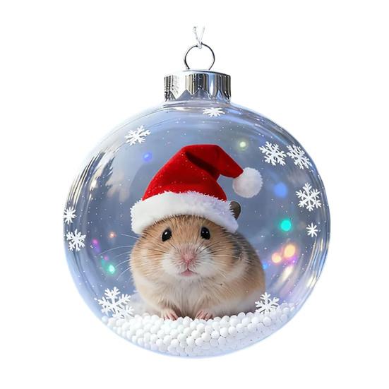 

Рождественская лягушка, плоская акриловая подвеска 2D, украшение на елку с дикими животными, праздничное украшение комнаты, значимые подарки для детей F