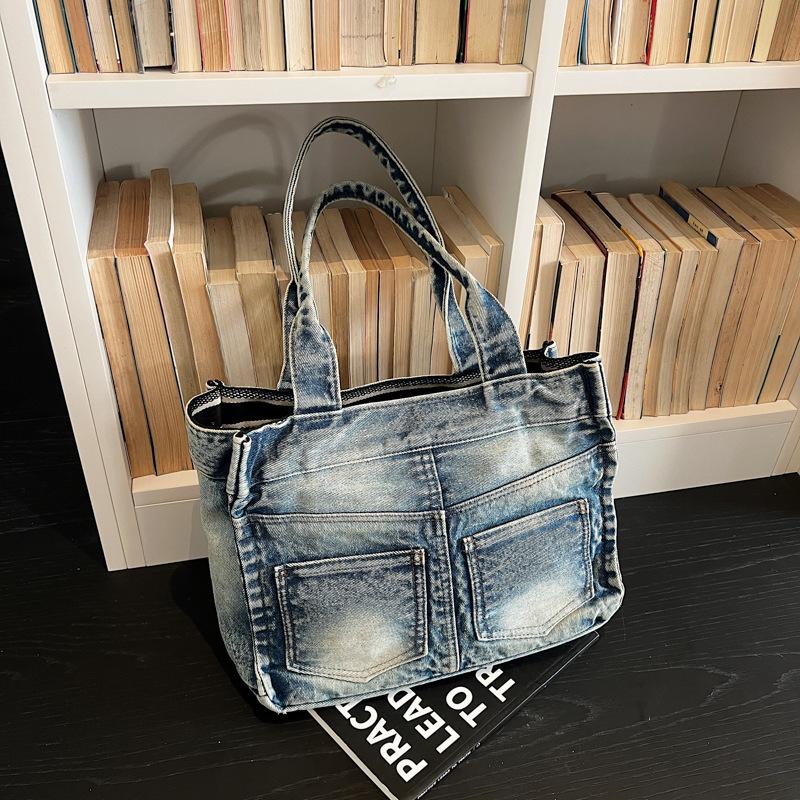 Fashi commuting Women big totes Denim female Handbag Large capacity Shoulder Bags Jeans Designer Female Travel Shopping bags