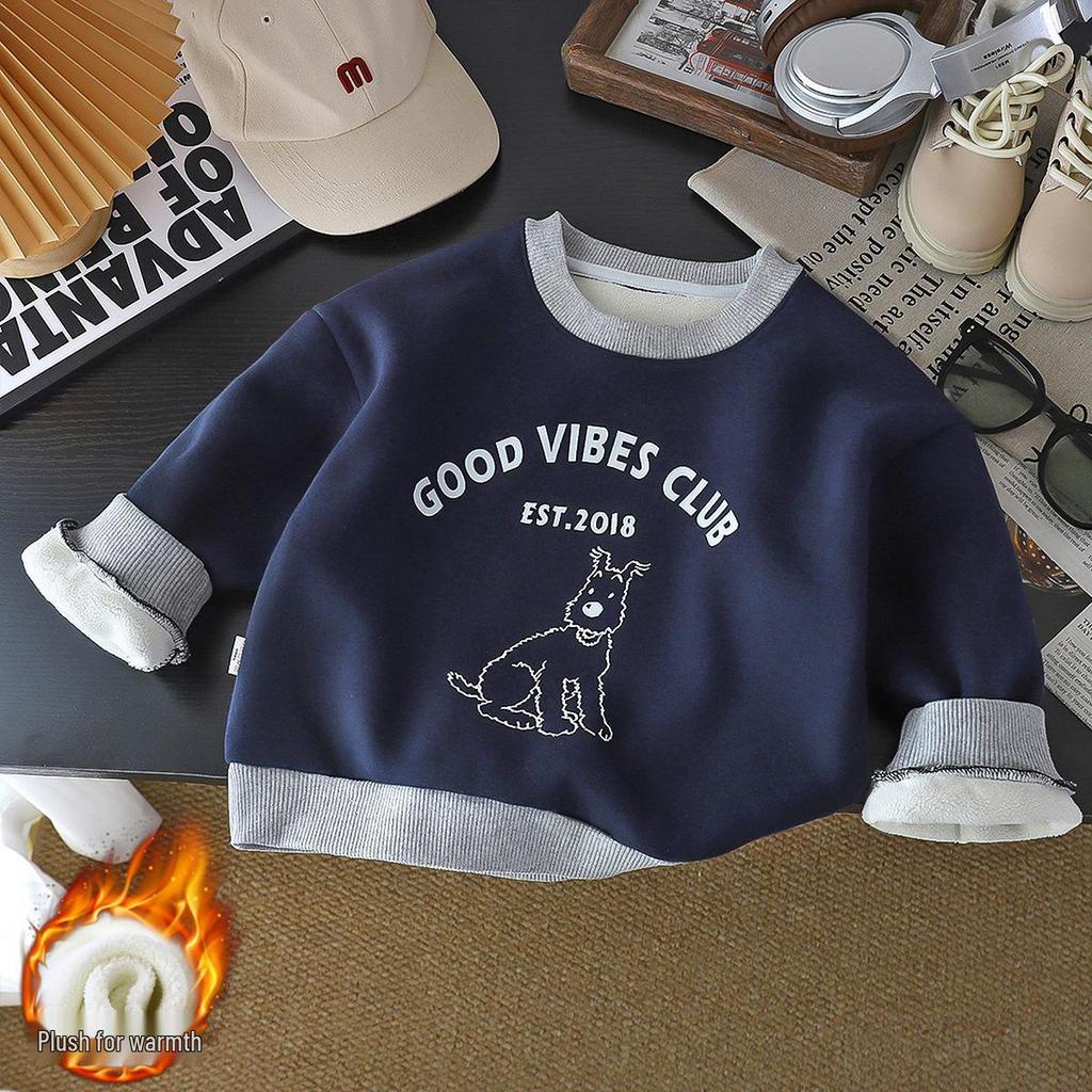 Winter Baby Cartoon Velvet Hoodie: Cozy, Trendy, Warm.