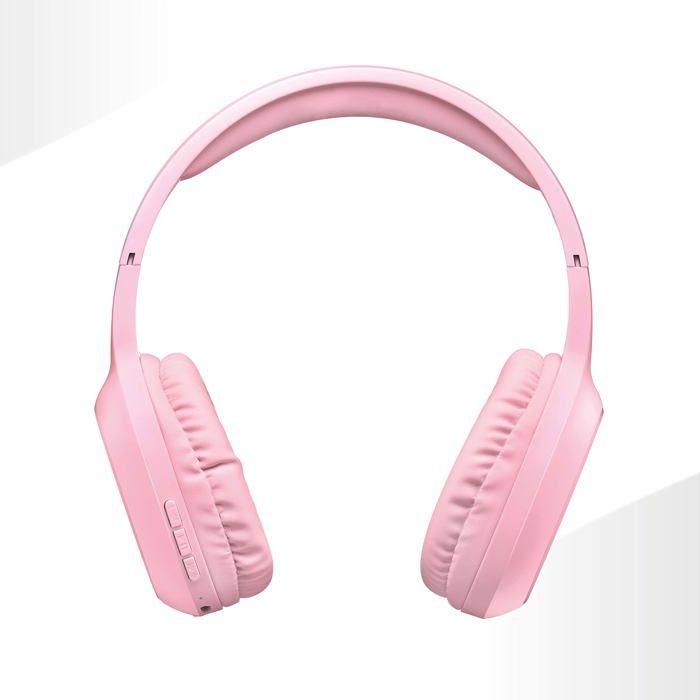 Casque audio - music sound - btheadbbasicmsp - bluetooth 5.0 - rose - 8h autonomie