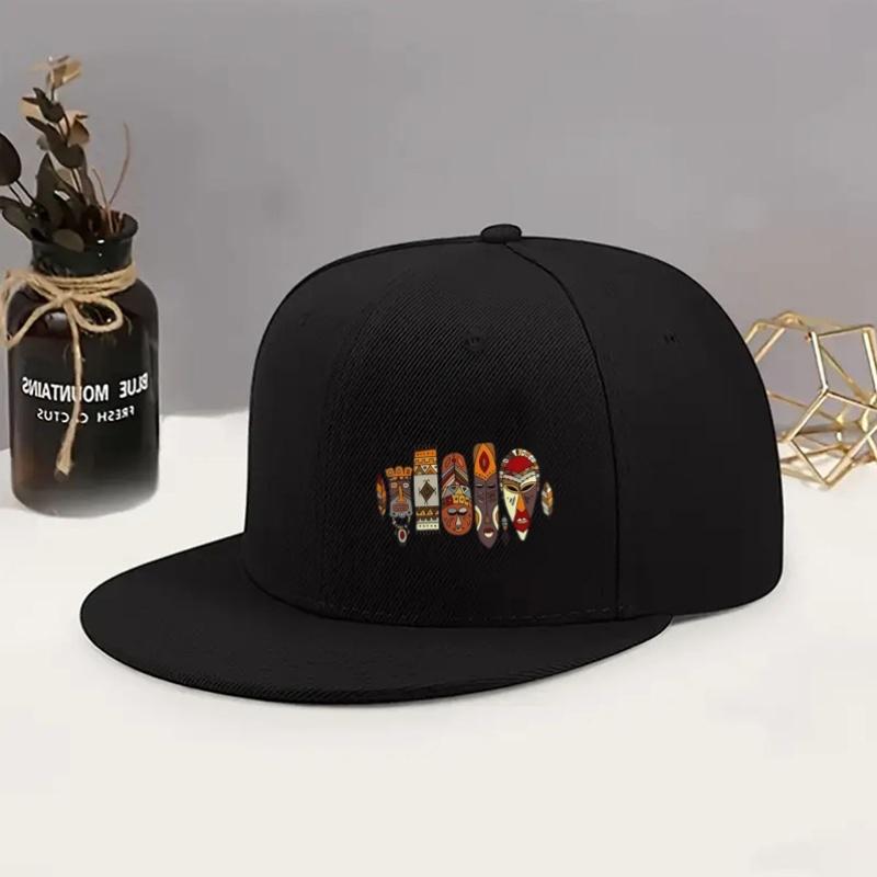 Wzór maski plemiennej afrykańskiej Czapka z daszkiem Unisex Poliester Styl uliczny Codzienna czapka Snapback