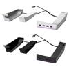 Supporto Orizzontale con Luce LED RGB per Console PS5 Slim, Supporto Accessori con 14 Modalità di Luce e Porte USB a 4 Porte