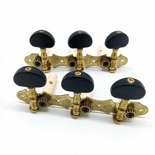 Oikabio Left and Right Classical Guitar String Tuning Pegs Machine Head Tuner Key 3L Professional Guitar Accessories, Black