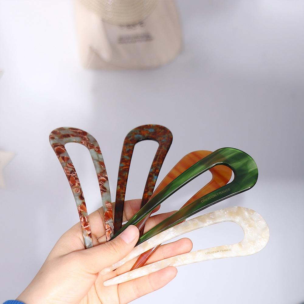 Temperament Hairpins Braided Hairpins Korean Hair Clips Chinese Hair Fork Women Hairpins Acetate Hair Sticks Hanfu Hair Sticks