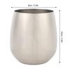 SUS304 Stainless Steel Stemless Wine Glass Unbreakable Shatterproof Metal Wine Cup 550 ML Temperature Insulated