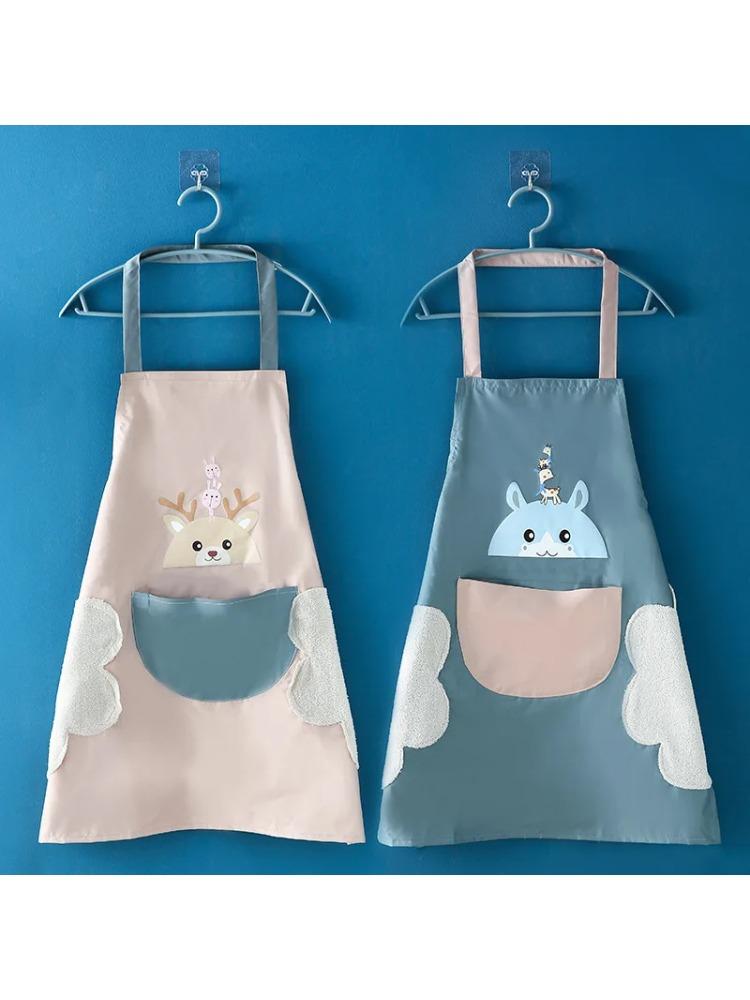 

Цвет случайный бытовой фартук для вытирания рук кухонный водонепроницаемый и маслостойкий поварской комбинезон мультяшный принт фартук ремешок дизайн