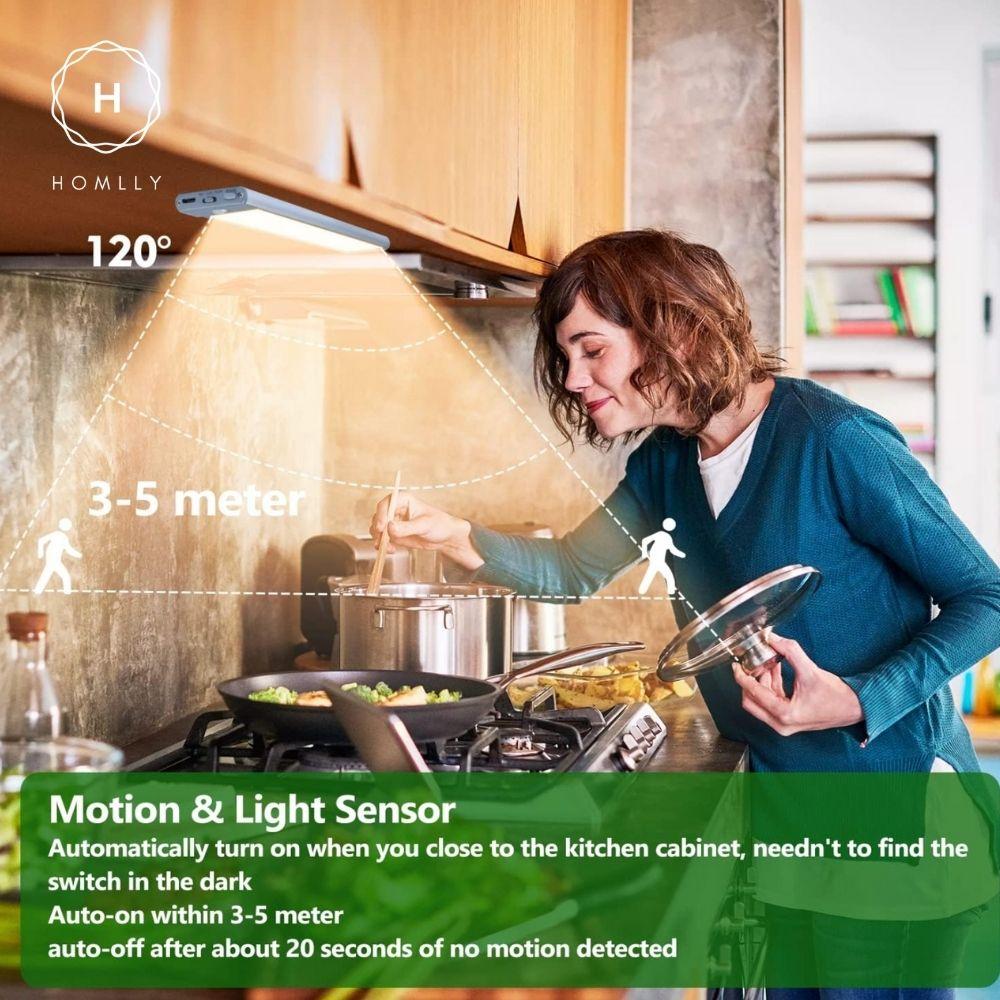 Homlly Motion Sensor 3 Dimmable Colors Wireless Night Closet Cabinet Kitchen LED Lights (X3 PCS)