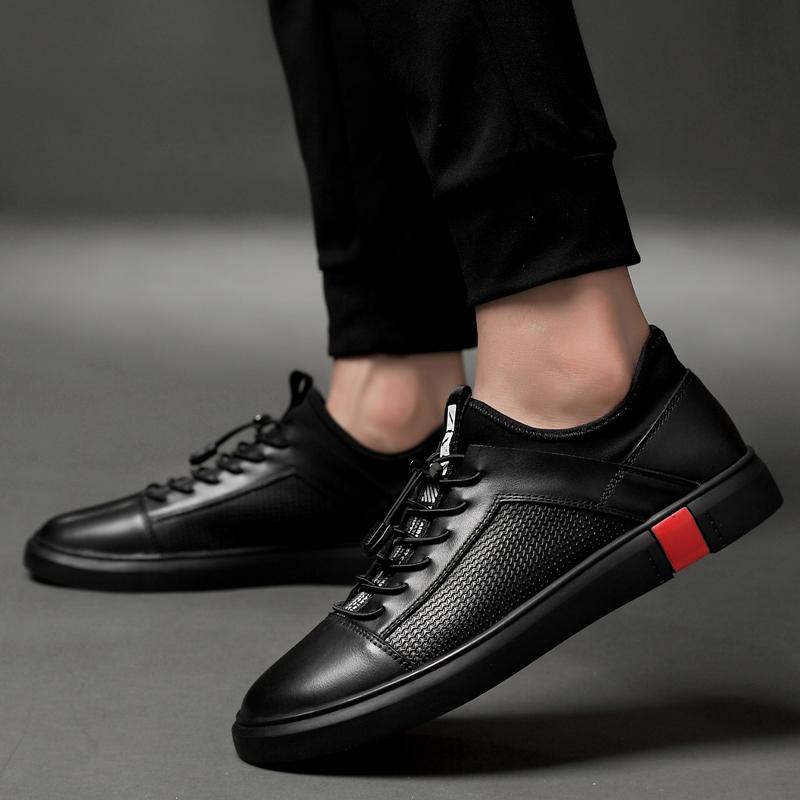 Fashion men genuine leather oxfords shoes luxury italian style male footwear shoes for men Breathable Flat Lace-Up Shoes big size