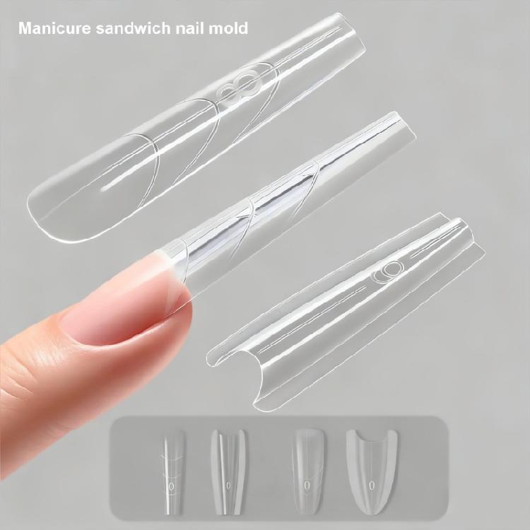 Oval Shape ABS Nail Extension Templates With Dog Ladder Support For Long Lasting Gel Polish Applications