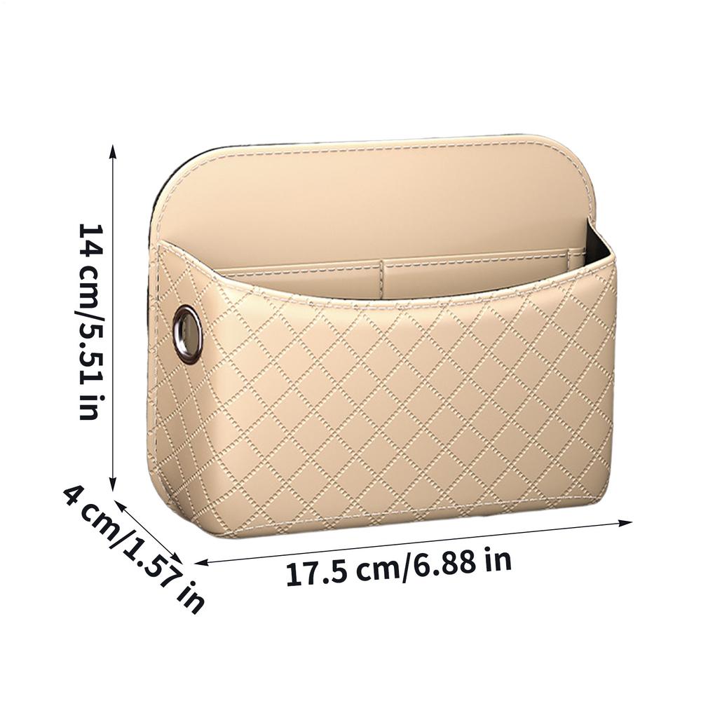 Car Pocket Organizer Adhesive PU Leather Box Car Seat Pocket for Automotive Vehicle Interior Door Console Front Backseat Van