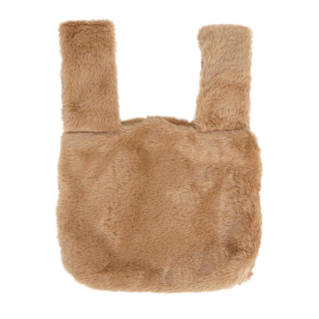 Fluffy Handbag for Women Small Plush Tote Bag Winter Fluffy Women Handbag Soft Solid Color Lipstick Key Small Storage Bag Versatile Commuter