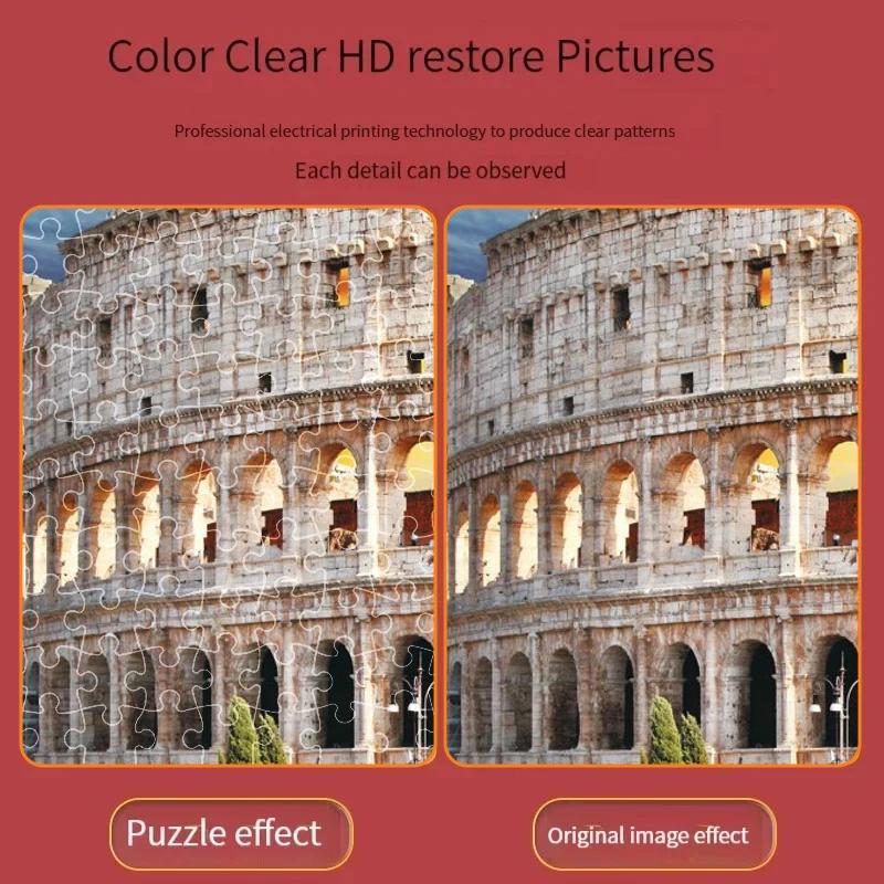 70*50cm 1000PCS Paper Jigsaw Puzzle Landscape Series Beautiful Oil Painting Architectural Series Puzzle Home Decaoration Gifts