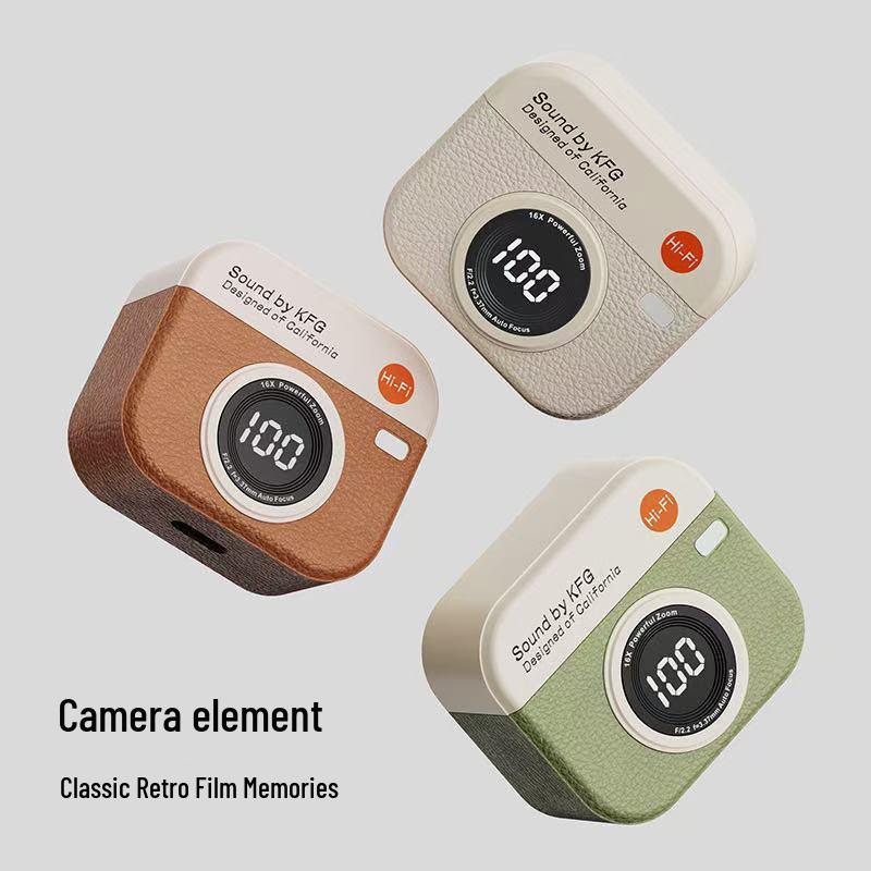 Q86 Retro Camera-Style Bluetooth Headset Bag: Wireless, Digital Display, Long Battery Life.