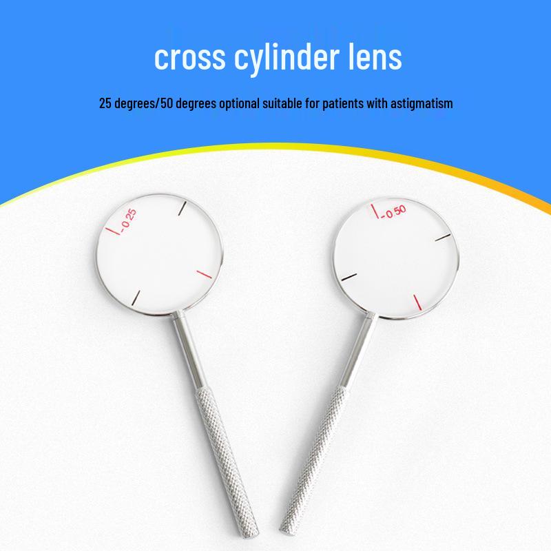 Phoropter Cross Cylinder Lens with Metal Handle for Optometry, Available in 25° or 50°