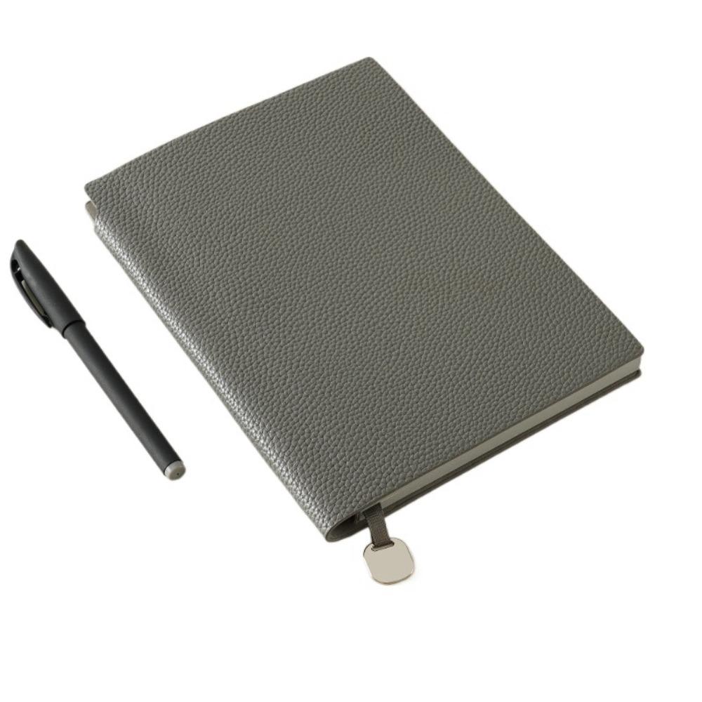 

A5 Business Notepad Litchi Leather Student Diary Simple Leather Notebook Office серый