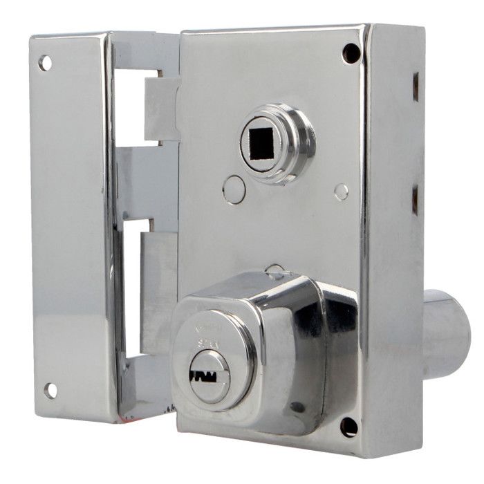 Serrure en applique - AMIG 75N - Acier - Chromé brillant - Gauche