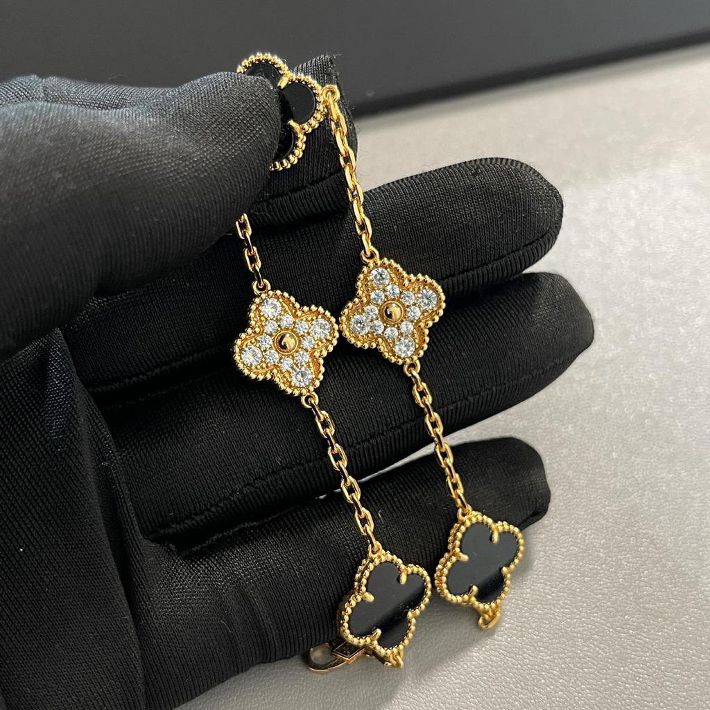 Złota Bransoletka i Naszyjnik z Czterolistną Koniczyną, Platerowane 18K - Idealny Prezent na Urodziny Dziewczyny