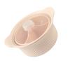 Space Saving Silicone Steamer 3 Compartments Microwave Pot NonStick Microwave Steaming Pot with Handle and Lid