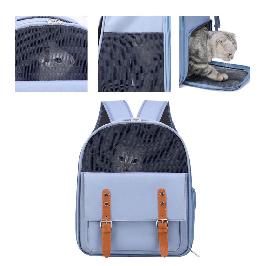 Cat Backpack Large Capacity Portable Brthable Dog Cat Carrying Double Shoulder Bag for Pet Outing Travel Hiking