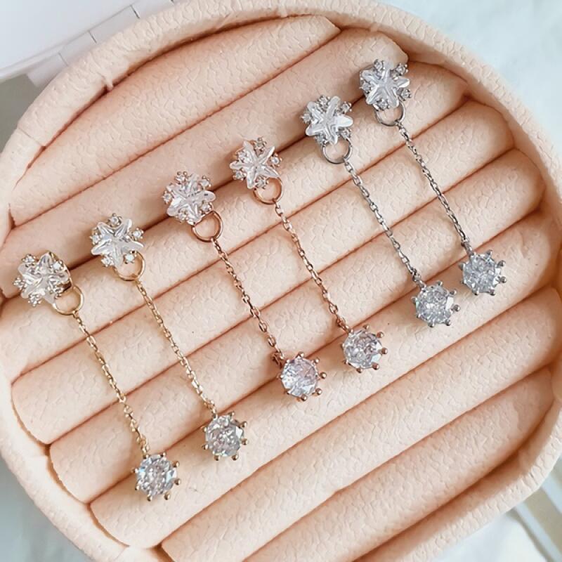 

Women s Accessories Earrings Daily Star & Long pink gold