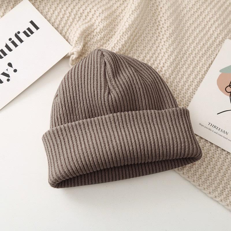 

Женская шапка зимняя шапка осенне-зимняя теплая шерстяная шапка мужская утолщенная вязаная шапка простая дынная меховая шапка защита ушей теплая шапка One Size