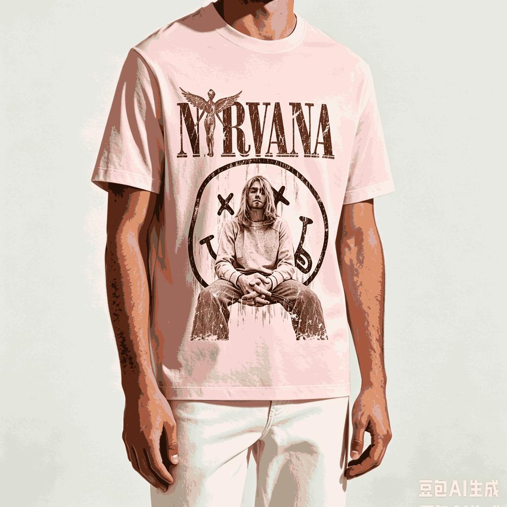 Nirvana Per Fan Regalo Maglietta Unisex Unisex Harajuku Oversize Unisex Manica Corta Streetwear Alta Qualità Coppie Comoda Morbida