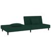 2 Seater Sofa Bed with 2 Cushions Dark Green Velvet