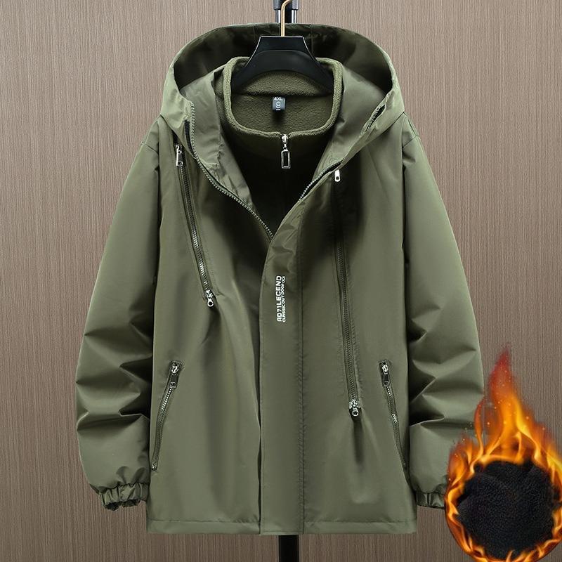 

Великий розмір 10XL 12XL Куртка Чоловіча Три в одному Знімна Осінньо-зимова Куртка Плюс Оксамит Товста Куртка Для Повних Зимова Тепла Куртка 6XL зелений