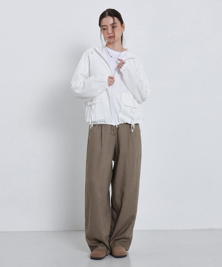 KIIMUIR (Women) Summer Semi-Wide Linen Pants_Deep Beige