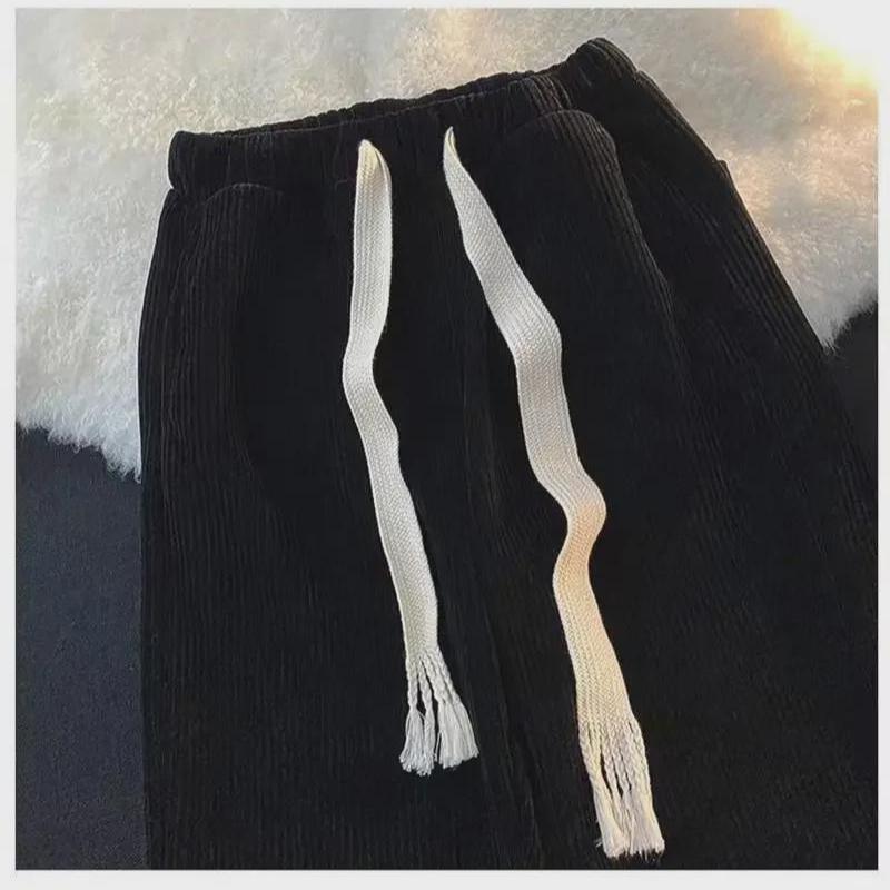 Pantaloni della tuta in velluto a coste a gamba larga da uomo e da donna - Primavera/Autunno Coulisse Casual Vestibilità ampia