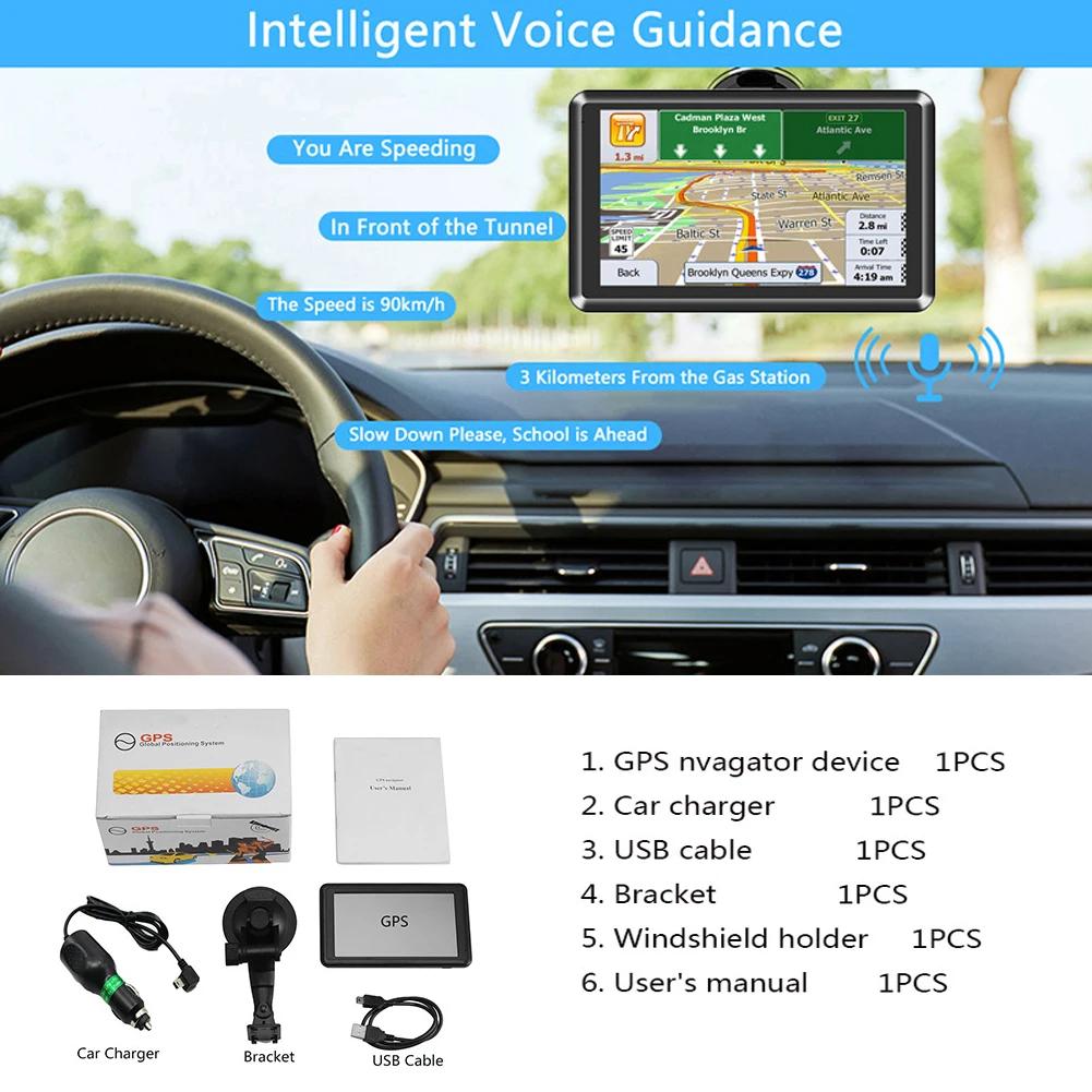 Universal 5Inch GPS Navigation for Car Truck 256MB+8G HD Navigator Australia Europe North America Map & FM Music Speeding Alarm