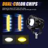 2Pcs Motorcycle LED Spotlight Aluminum Shell White Yellow Light High Power Headlight with Cooling Fan