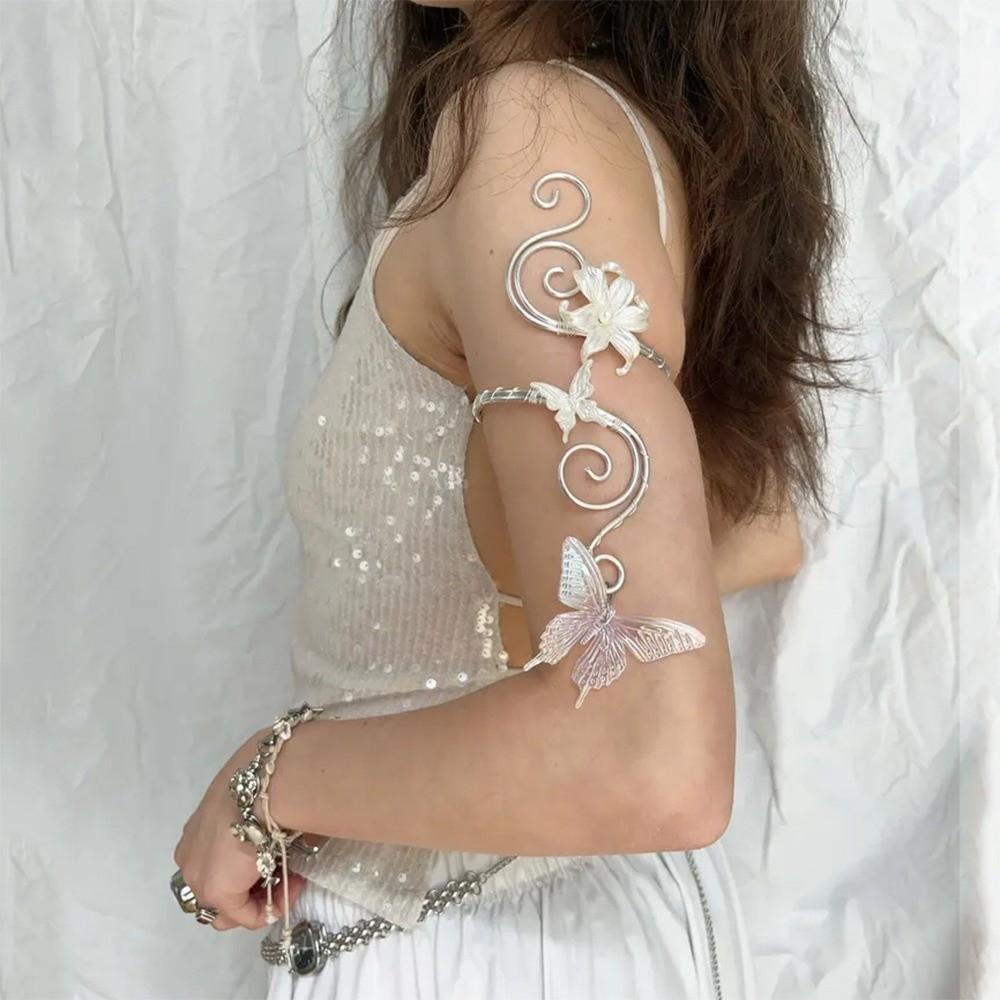Butterfly Arm Cuff Hollow Out Armband Exotic Style Arm Bangle Bridal